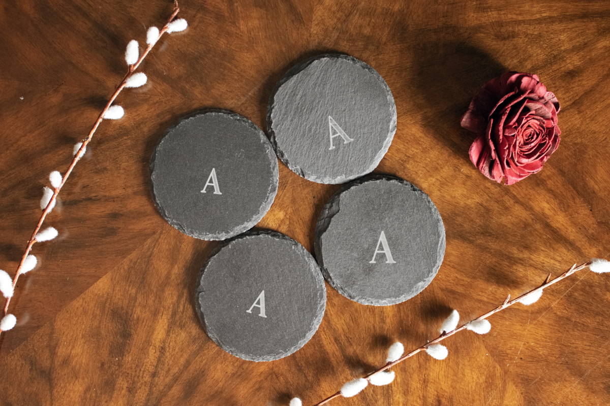 Personalized Round Slate Coasters