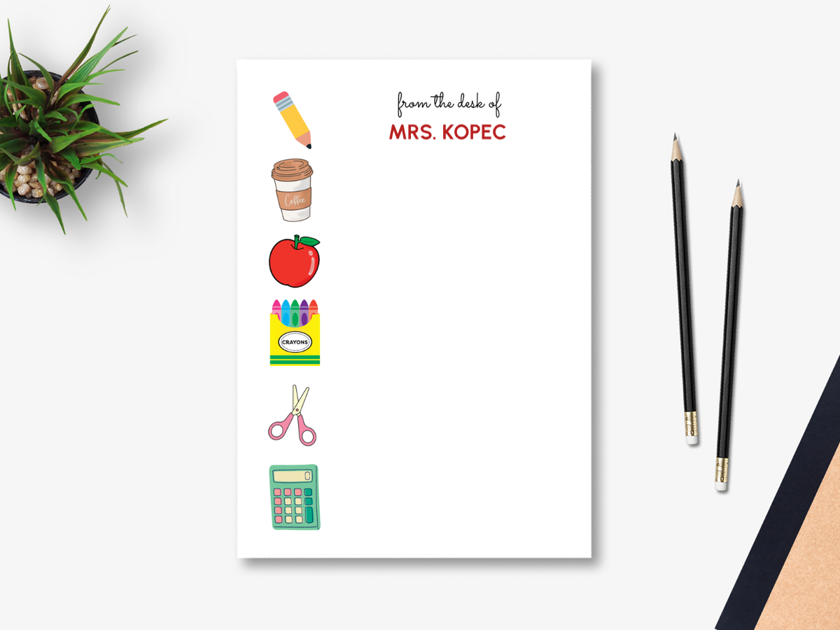 School Supplies Notepad